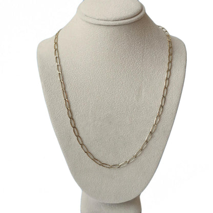 Vintage 14k Yellow Gold Paperclip Link Necklace