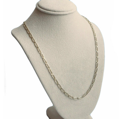 Vintage 14k Yellow Gold Paperclip Link Necklace
