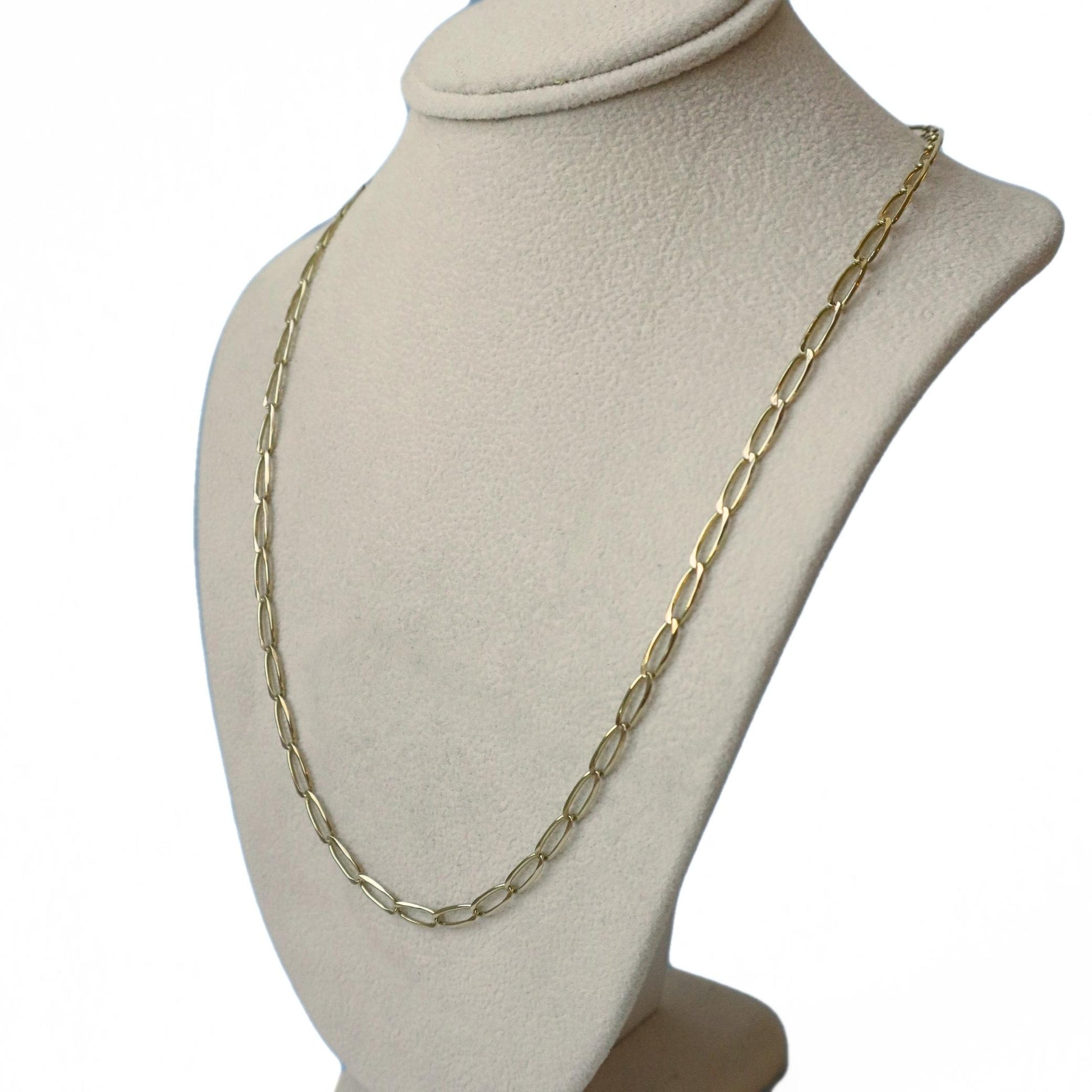 Vintage 14k Yellow Gold Paperclip Link Necklace