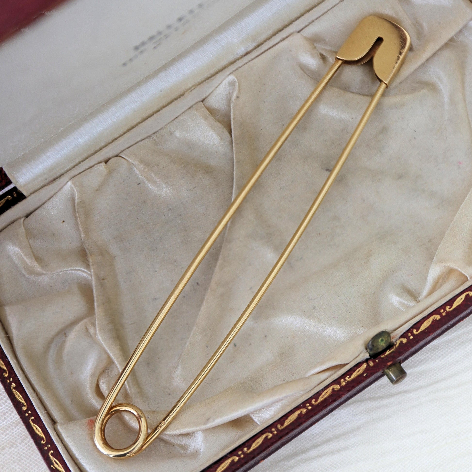 Vintage Cartier New York 18k Gold Large Safety Pin