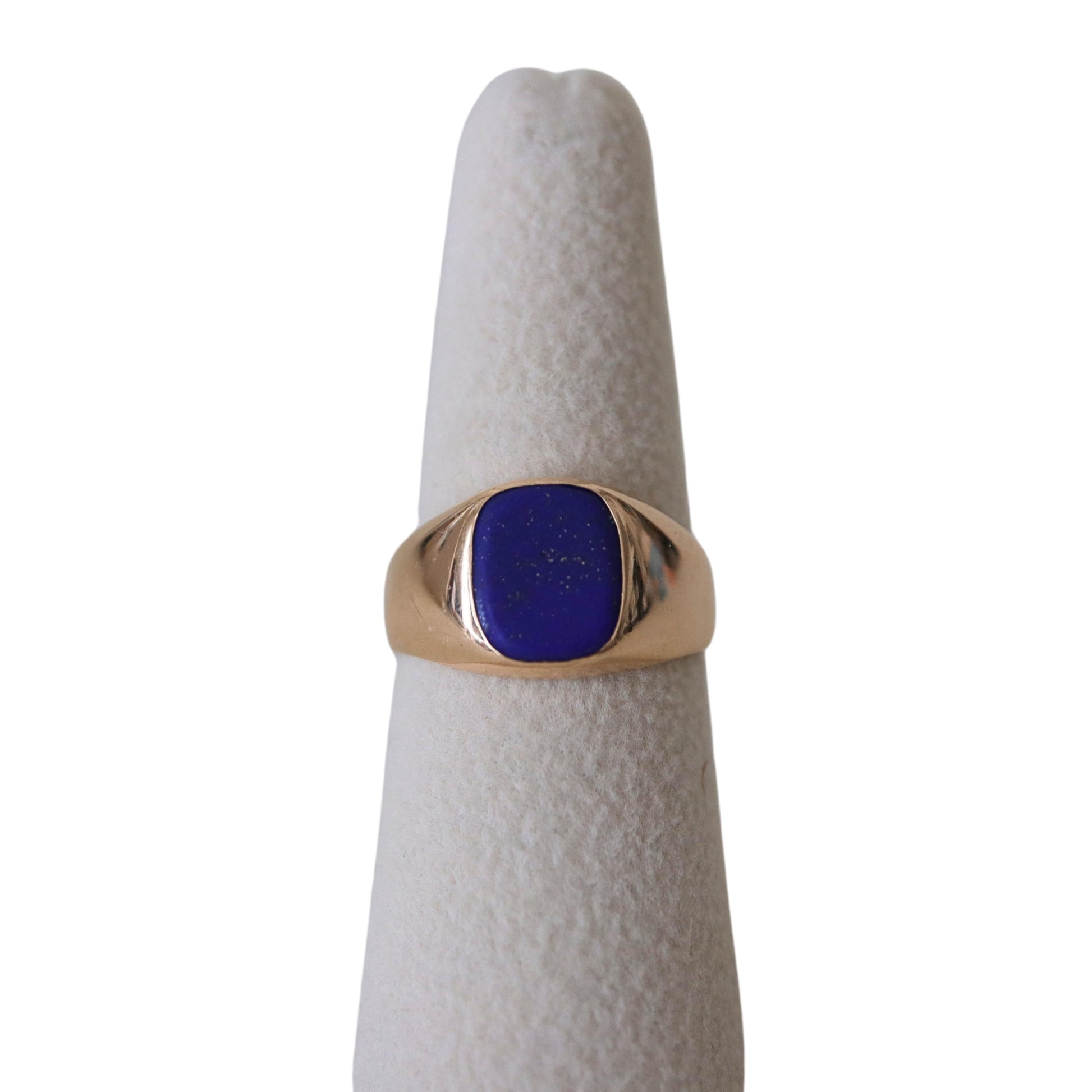 Antique 14k Yellow Gold Lapis Lazuli Signet Ring