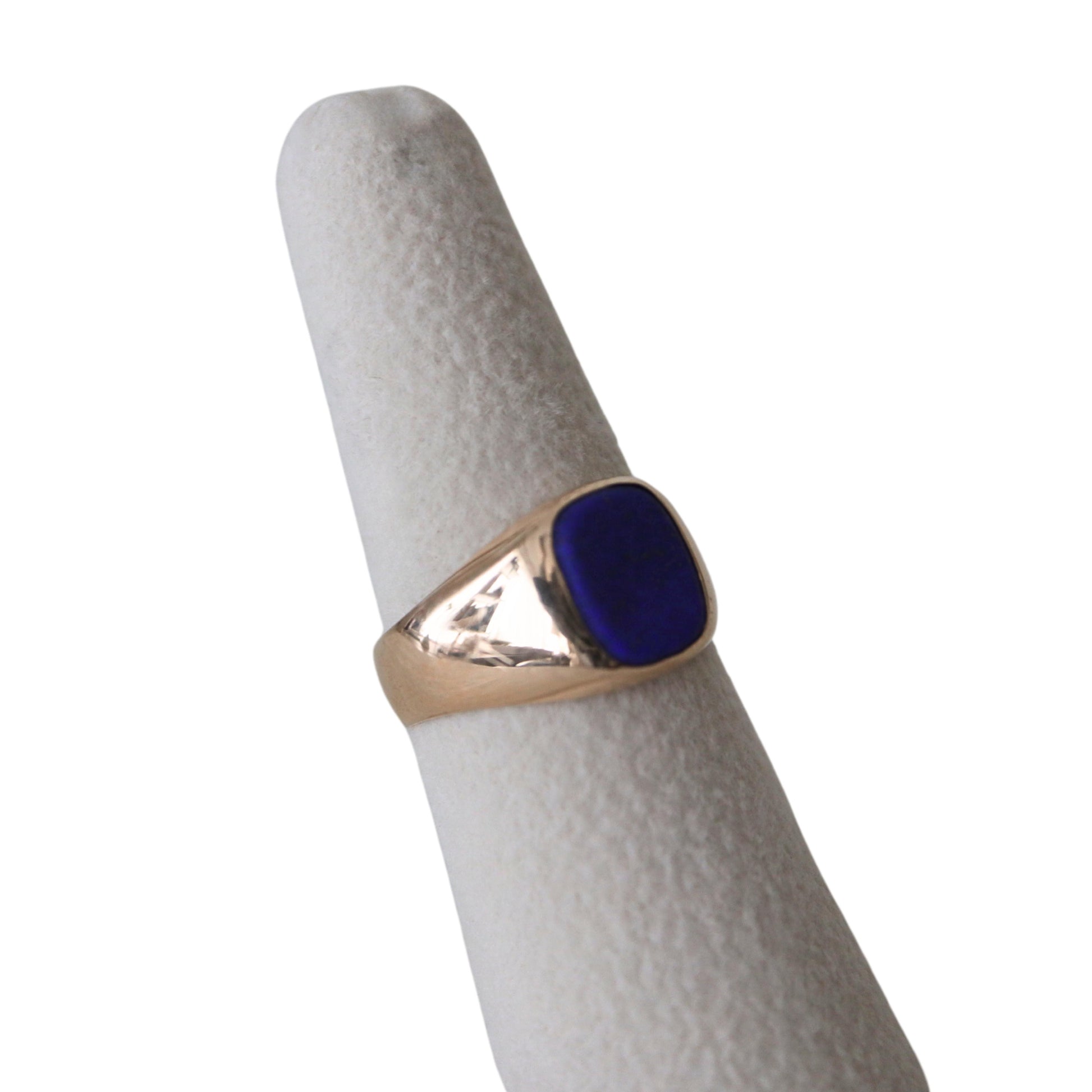 Antique 14k Yellow Gold Lapis Lazuli Signet Ring