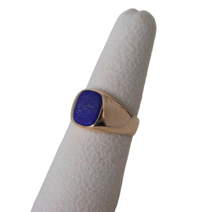 Antique 14k Yellow Gold Lapis Lazuli Signet Ring
