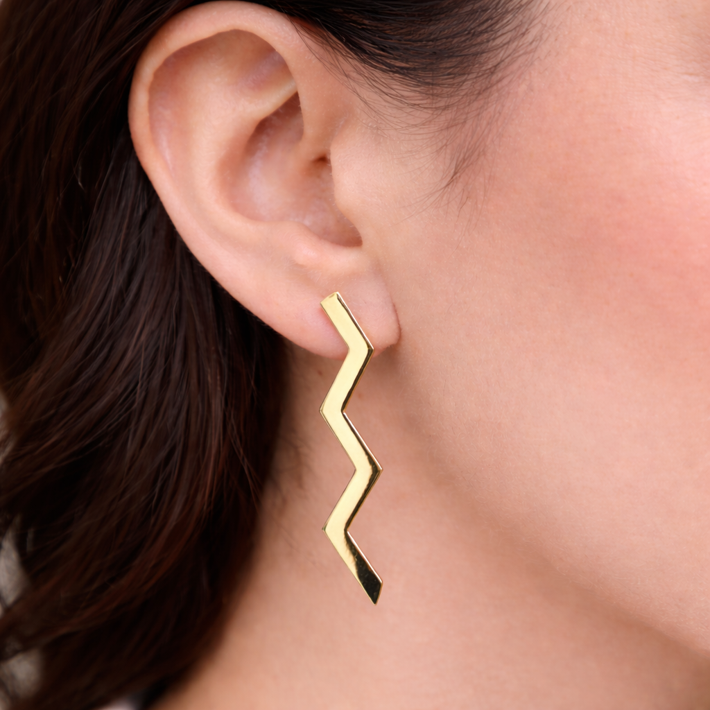 Vintage Tiffany & Co. Paloma Picasso 18k Yellow Gold Zig Zag Earrings