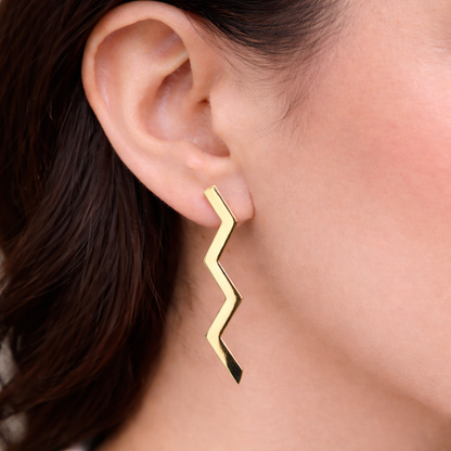 Vintage Tiffany & Co. Paloma Picasso 18k Yellow Gold Zig Zag Earrings