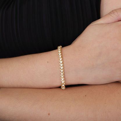 Vintage Diamond 14k Yellow Gold Bracelet